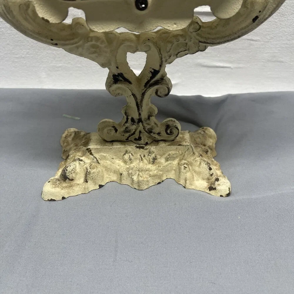Vintage Cast Iron Mirror/Picture Frame Vanity Tabletop Pedestal Victorian Ornate